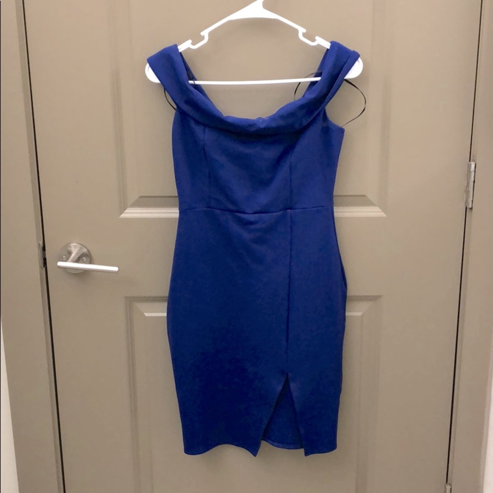 Off the shoulder slit dress